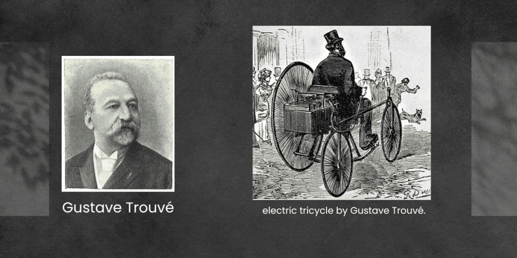 Electric tricycle by Gustave Trouvé.